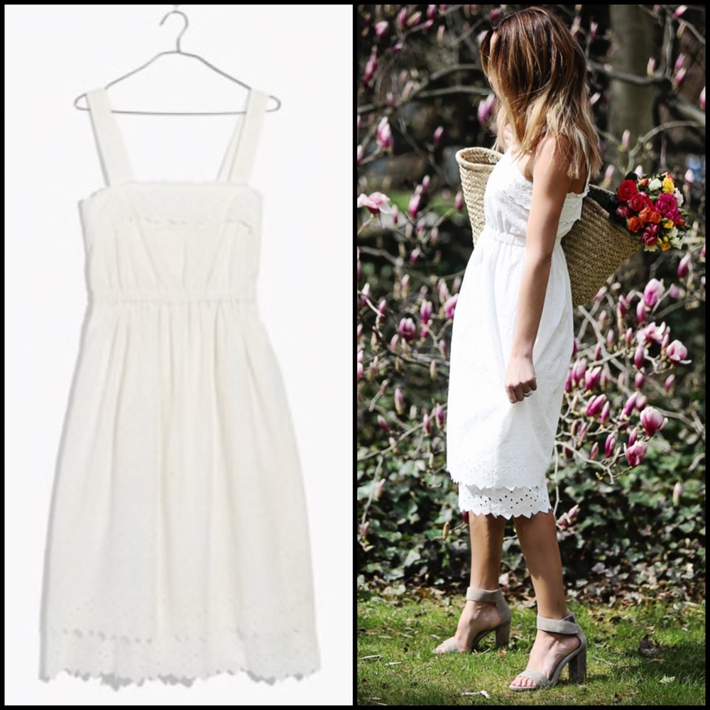 Madewell Eyelet Tiered Midi Dress - Picture 2 of 16